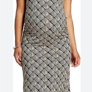 Liz Lange Maternity Elegant Black and White Patterned Dress- size small